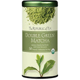 The Republic of Tea Organic Double Green Matcha, Individual Tea Bags with Japanese Matcha Tea Powder and Green Tea Leaves Blend, Natural Unbleached