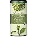 The Republic of Tea Organic Double Green Matcha, Individual Tea Bags with Japanese Matcha Tea Powder and Green Tea Leaves Blend, Natural Unbleached