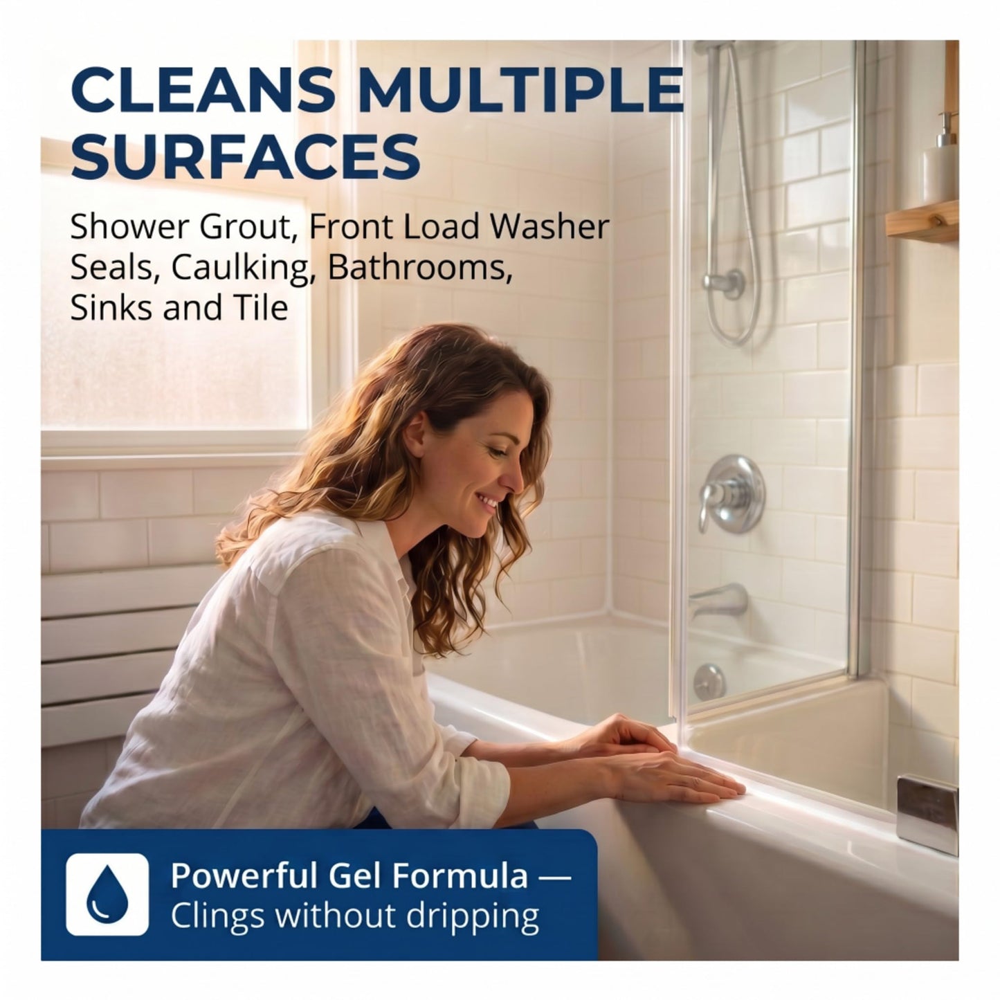 BUKKI Professional Mold Stain Remover Gel (7 FL OZ), Heavy Duty Thick Gel for Shower Grout, Front Load Washer Seals, Caulking, Bathrooms, Sinks