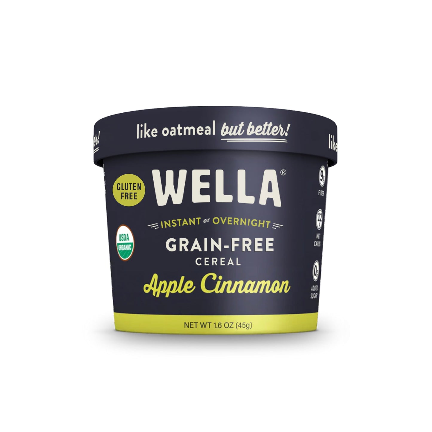 Wella Cereal Oatmeal Alternative, Gluten-Free Breakfast Hot Cereal, Grain-Free Paleo Organic Vegan High Protein Superfood, Plant-Based Non-GMO, Low in
