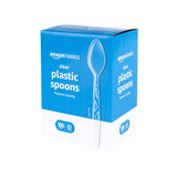Amazon Basics Disposable Clear Plastic Spoons, Premium Quality, BPA Free, Strong, 100 Count