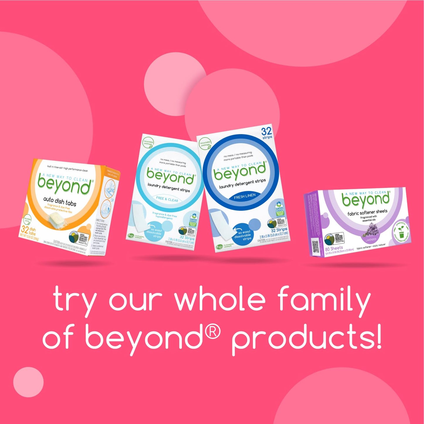 Beyond Fabric Softener Sheets (80 sheets) - Lavender Scent - Eco-Friendly Plant-Based Dryer Sheets. Removes Static Cling. Recyclable Packaging.