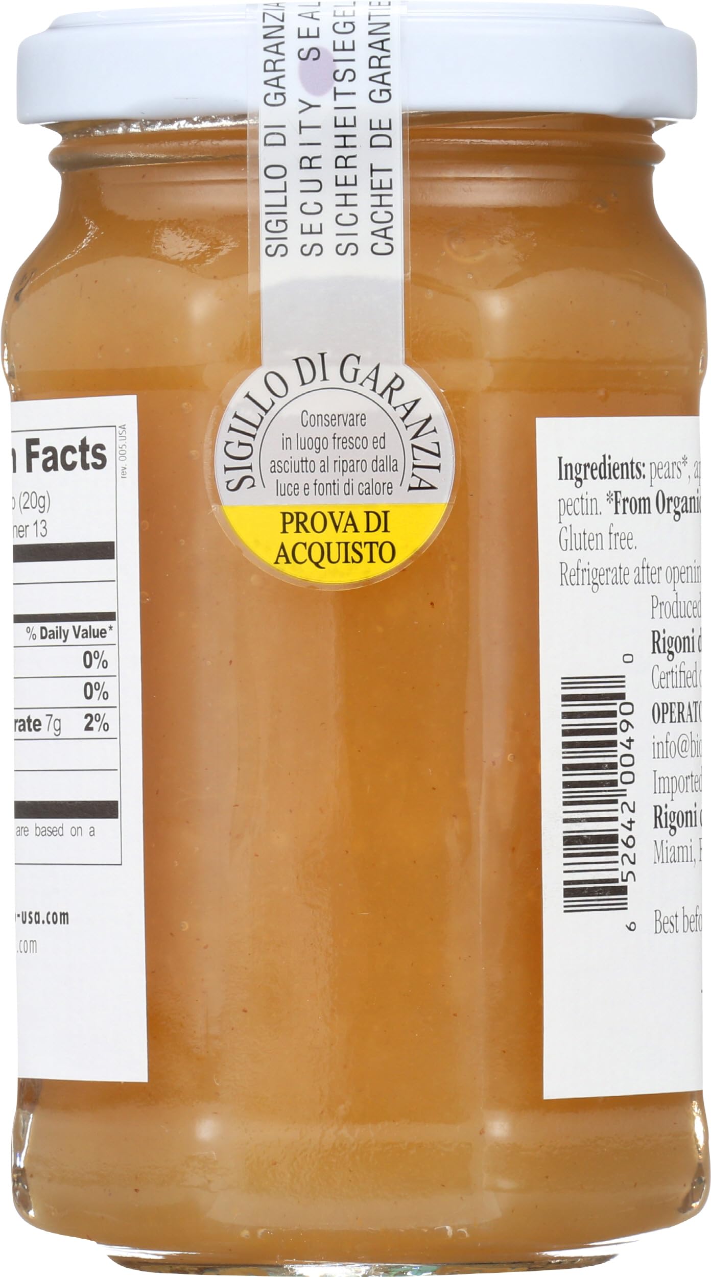 Rigoni di Asiago Fiordifrutta Organic Fruit Spread Pear, 8.82 Ounce