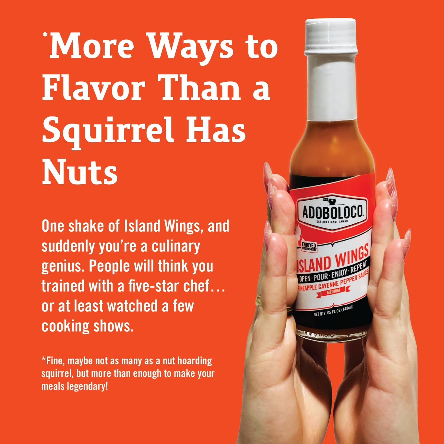 Adoboloco Island Wings Fire-Roasted Pineapple & Hot Honey Hot Sauce - Heat Level 03/10-5 Fl Oz - Seen on Hot Ones - All Natural, Sweet, Spicy