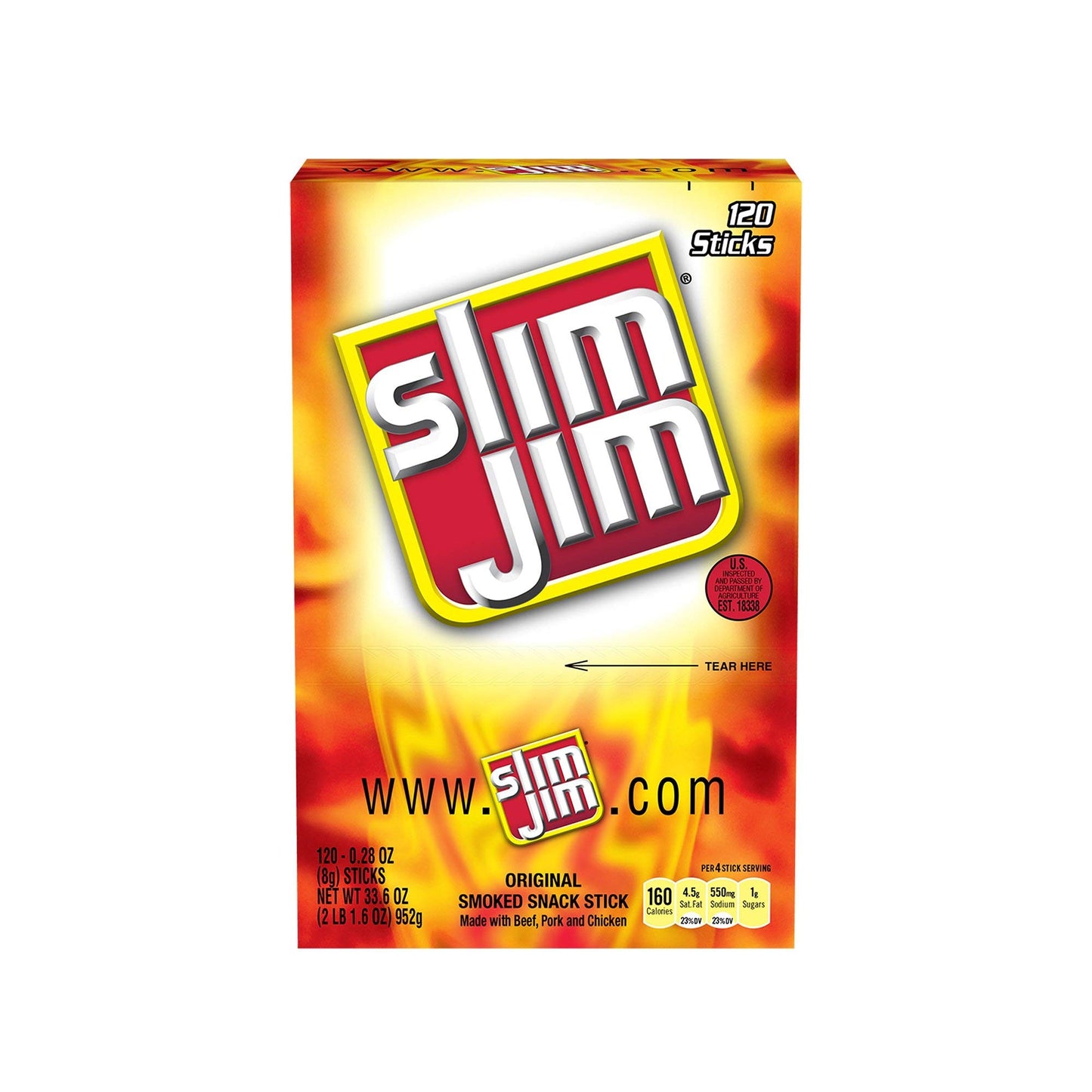 Brand of Slim Jim Original (120 ct.) - Pack of 1 - Bulk Disc
