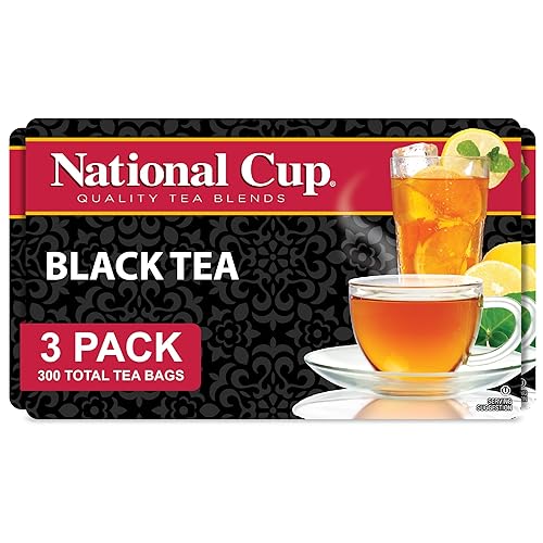 National Cup Black Tea, 100 Tagless Tea Bags (Pack of 3)