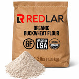 Redlar Fine Organic Buckwheat Flour | Gluten Free Flour | USDA Organic, Non-GMO, Kosher | Ideal for Pancakes, Waffles, Muffins, Quick Breads, & Crepes
