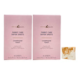 Bath & Body Works Champagne Toast Fabric Care Dryer Sheets - 2 Boxes (80 Sheets Total) - with a Peach Gardenia Sample Soap