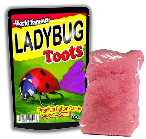 Ladybug Toots Cotton Candy Gluten-Free Pink Candy Funny Ladybug Ideas Ladybug Girl Stocking Stuffers for Kids Teens Ladybug Party Favors - Easter