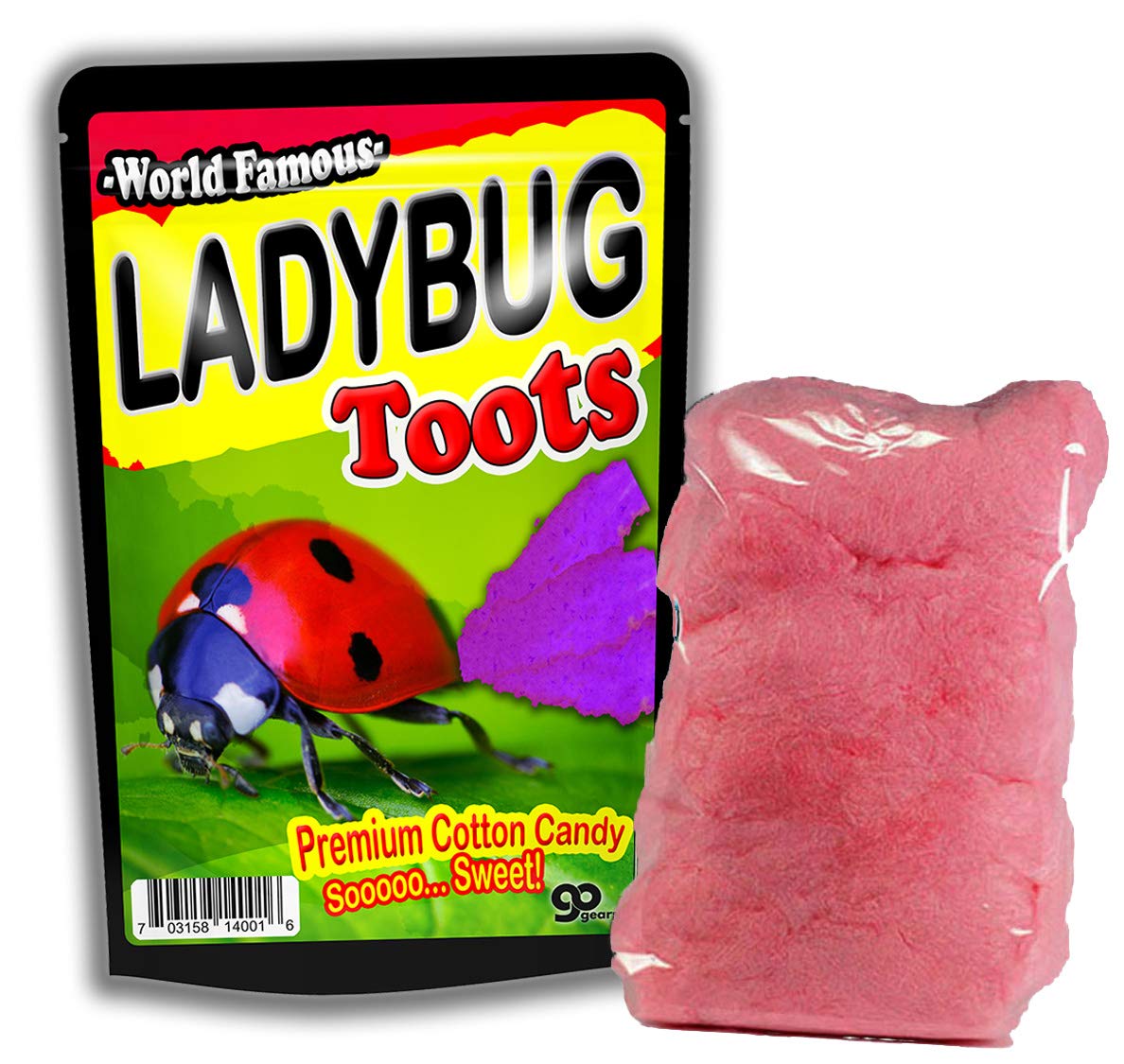 Ladybug Toots Cotton Candy Gluten-Free Pink Candy Funny Ladybug Ideas Ladybug Girl Stocking Stuffers for Kids Teens Ladybug Party Favors - Easter