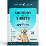 Uproot Clean Laundry Sheets Pro - 30 Pack - Fragrance-Free: Mineral-Powered Laundry Detergent Sheets Travel Pack - Eliminate Clinging Fur, Pet Odors
