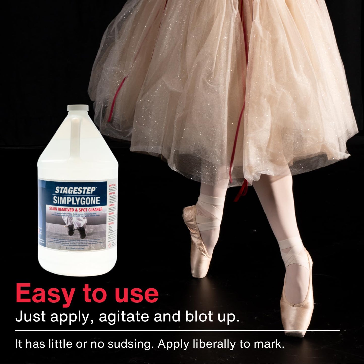 Stagestep Simply Gone Stain Remover for Wood and Vinyl Surfaces, Easy to Apply, Removes Stubborn marks of beverages, grease, oil, most shoe polish, 1