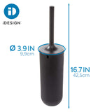 iDesign - 29567 Cade Bowl Brush and Holder, Toilet Cleaning Set for Bathroom, Matte Black 2 Each