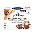 QuikCafé Madras Unsweetened Coffee - 10 Count, Instant Herbal Blend with Natural Ingredients, Caffeine-Light, Preservative-Free - Just Add Hot Water