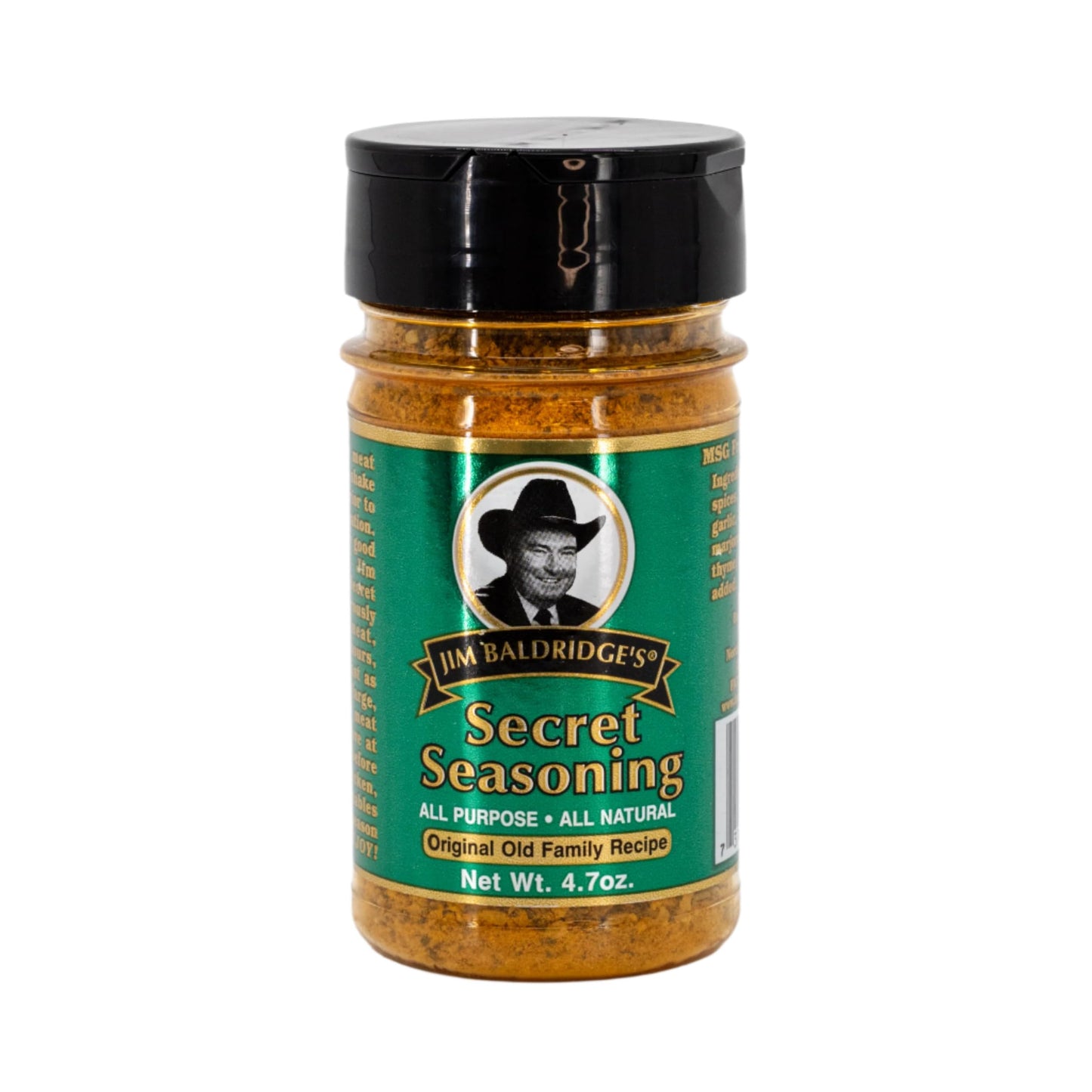 Jim Baldridge - All Purpose All Natural 4.7 Oz Secret Seasoning - Case of 12 - Gluten and MSG Free - Made in the USA