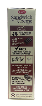 Dare Cookies, Chocolate Cream, 10.2 oz (cfuda)