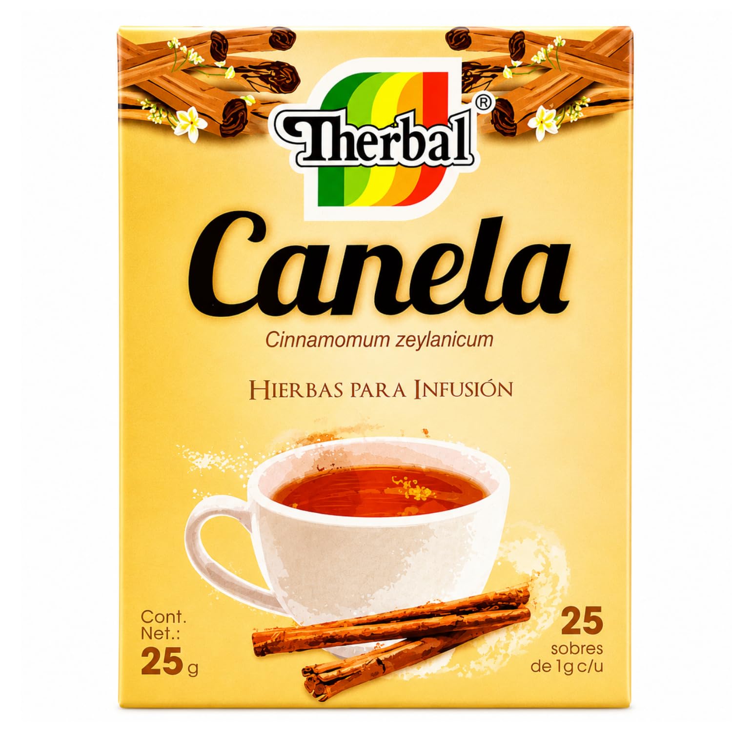 Té de Canela (Cinnamon Tea)25 tea bags - 100% Natural, Vegan - Premium Therbal Brand