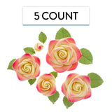 Global Sugar Art Exquisite Rose & Leaf Edible Sugar Cake Flowers Kit, Yellow with Rose by Chef Alan Tetreault