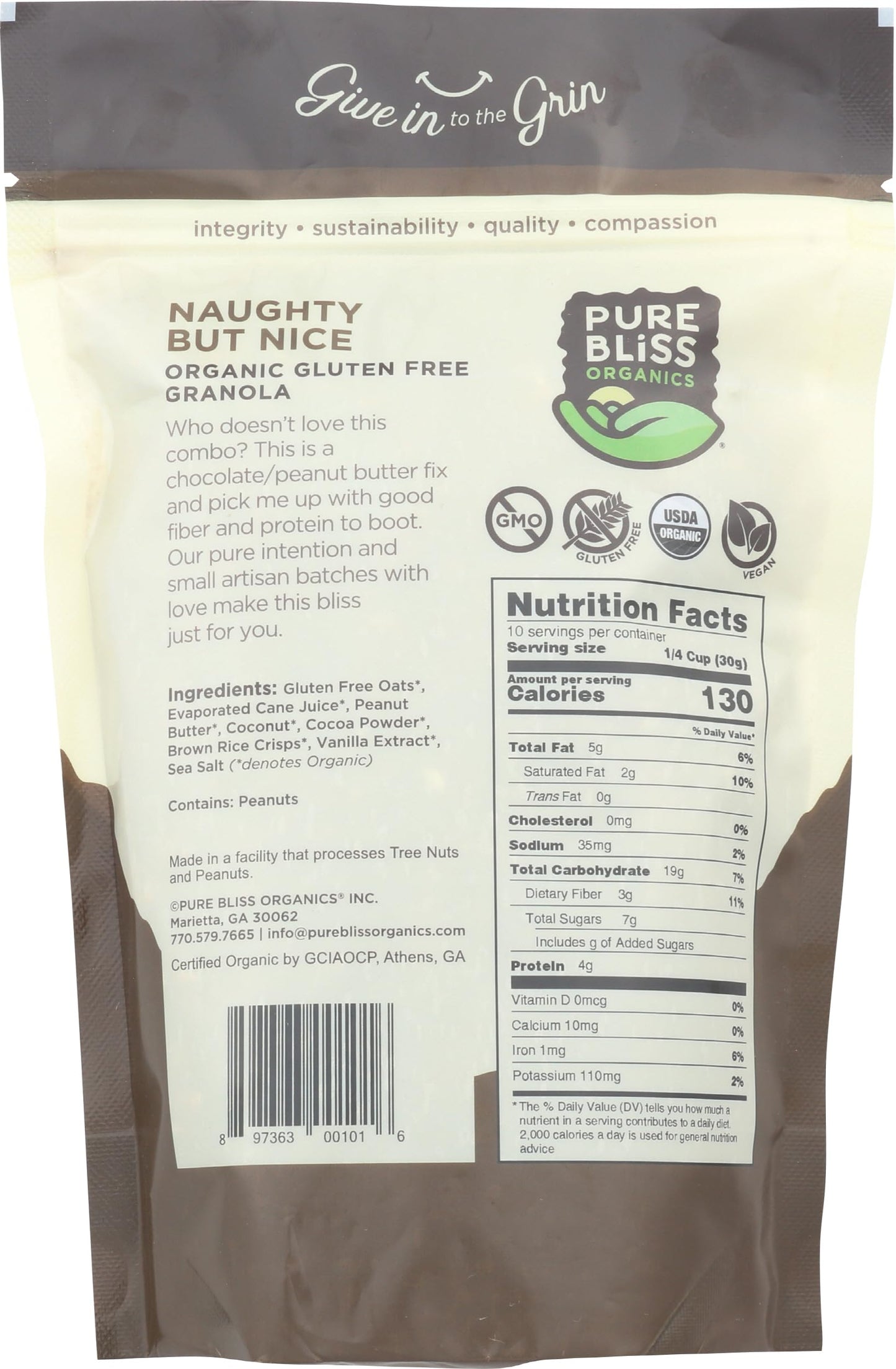 Pure Bliss Organics, Granola Naughty But Nice Organic, 12 Ounce