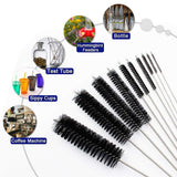 DiCUNO Straw Cleaning Brushes Set, 8 Inch Nylon Tube Brushes, Different Sizes Clean Brush for Bottle, Pipe, Keyboard, 2 Sets of Super Hard & Medium