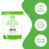 Aiya Sweetened Matcha Blend Powder - Matcha Latte Powder With Antioxidant-Rich Japanese Green Tea & Pure Cane Sugar - Ideal for Smoothies, Lattes