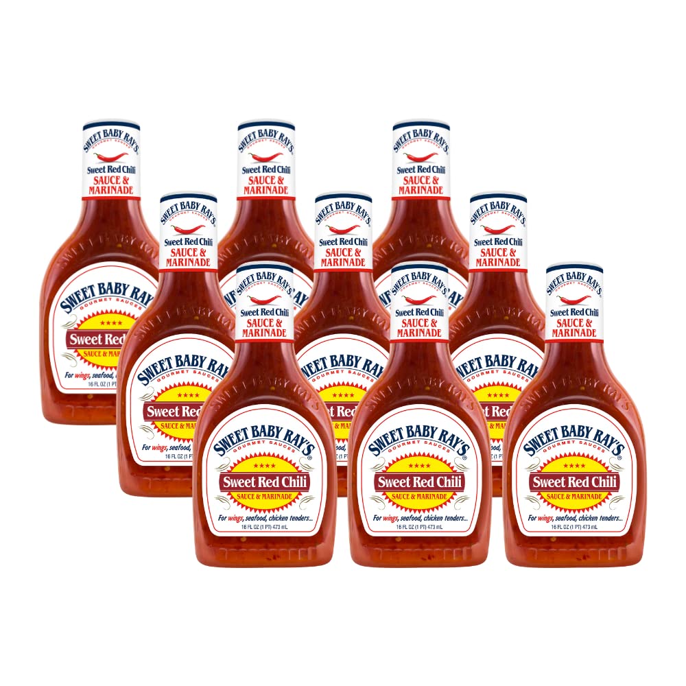 Sweet Baby Ray's, Wing Sauce & Glaze, Sweet Red Chili, 16oz Bottle (Pack of 9)