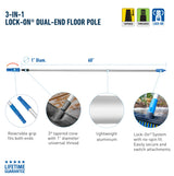 Unger Professional Lock-On 60” Dual-End Aluminum Handle Pole - Compatible with Unger Lock-On Poles & Standard Thread Cleaning Supplies, Use with Floor