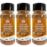 52USA Organic Ceylon Cinnamon Powder, 2 Ounce (Pack of 3), True Cinnamon Farmed in Sri Lanka, Non-GMO, Gluten-Free, Perfect for Baking, Cooking and