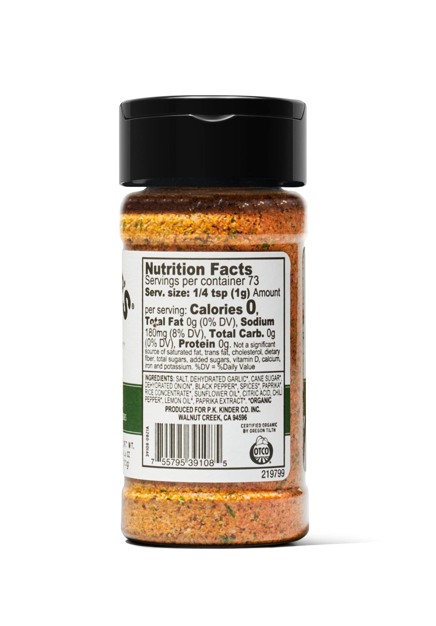 Kinder's Organic Santa Maria Rub (Cracked Pepper and Herbs), Premium Quality Seasoning, MSG Free and USDA Certified Organic, 2.6oz