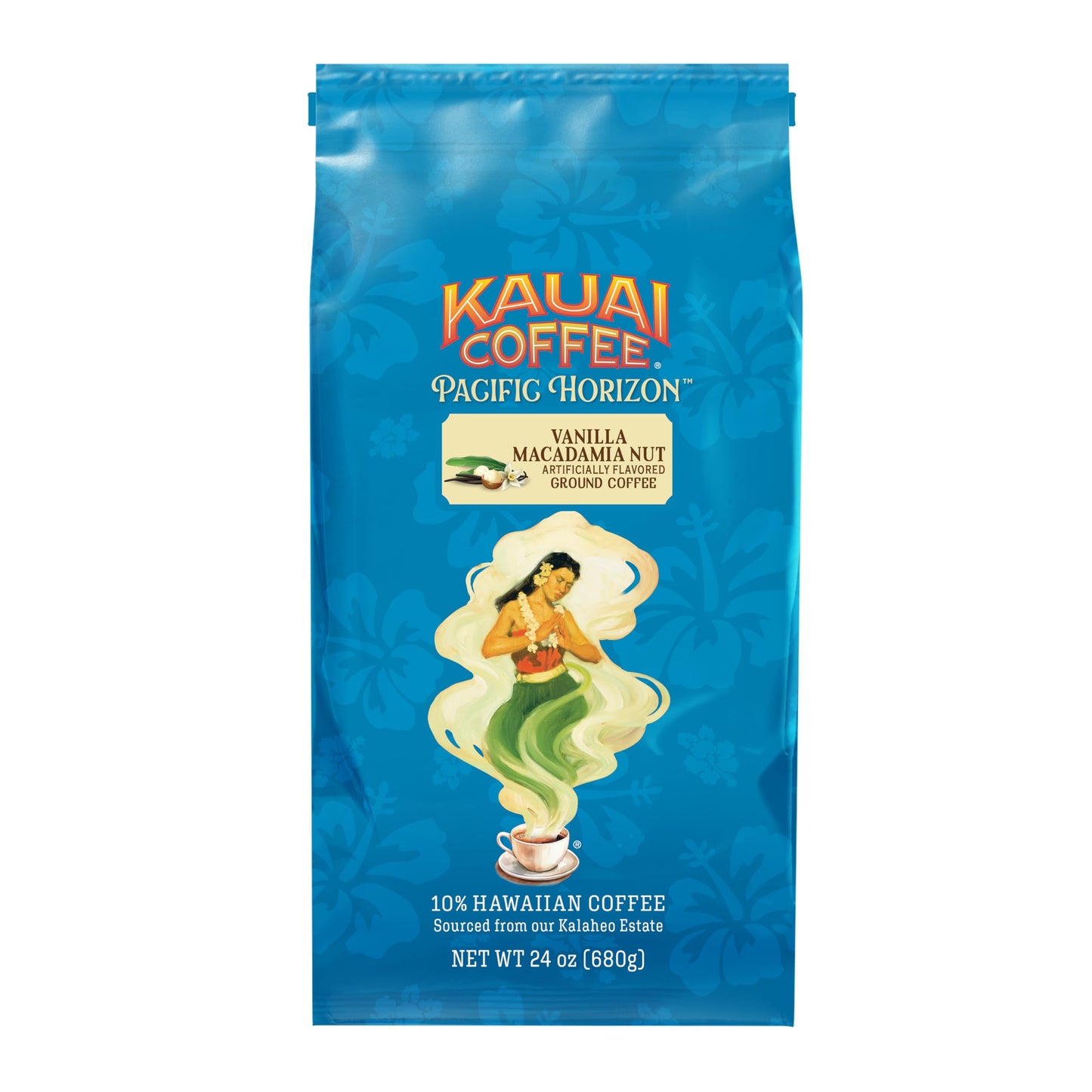 Kauai Coffee Ground Coffee - Smooth, Rich, Medium Roast - Slightly Sweet Nutty Flavor - Arabica Coffee, 10% Hawaiian with No Bitterness - Vanilla
