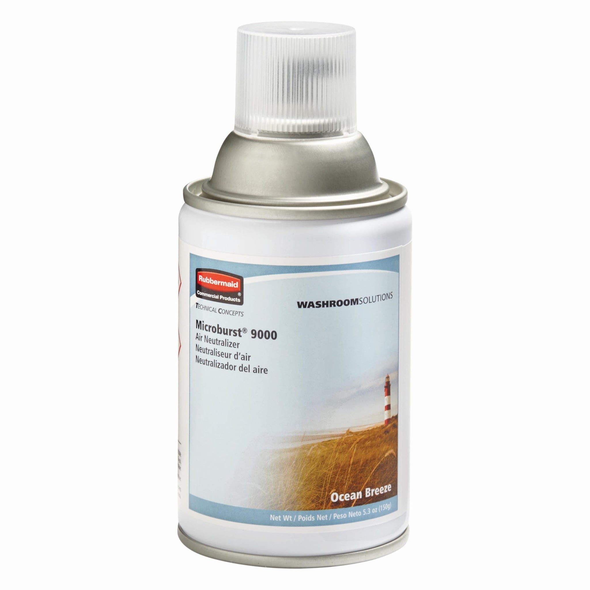 Rubbermaid Commercial Products Microburst 9000 Air Freshener Aerosol Refill Ocean Breeze Long Lasting Automatic Odor Control System for Restrooms in