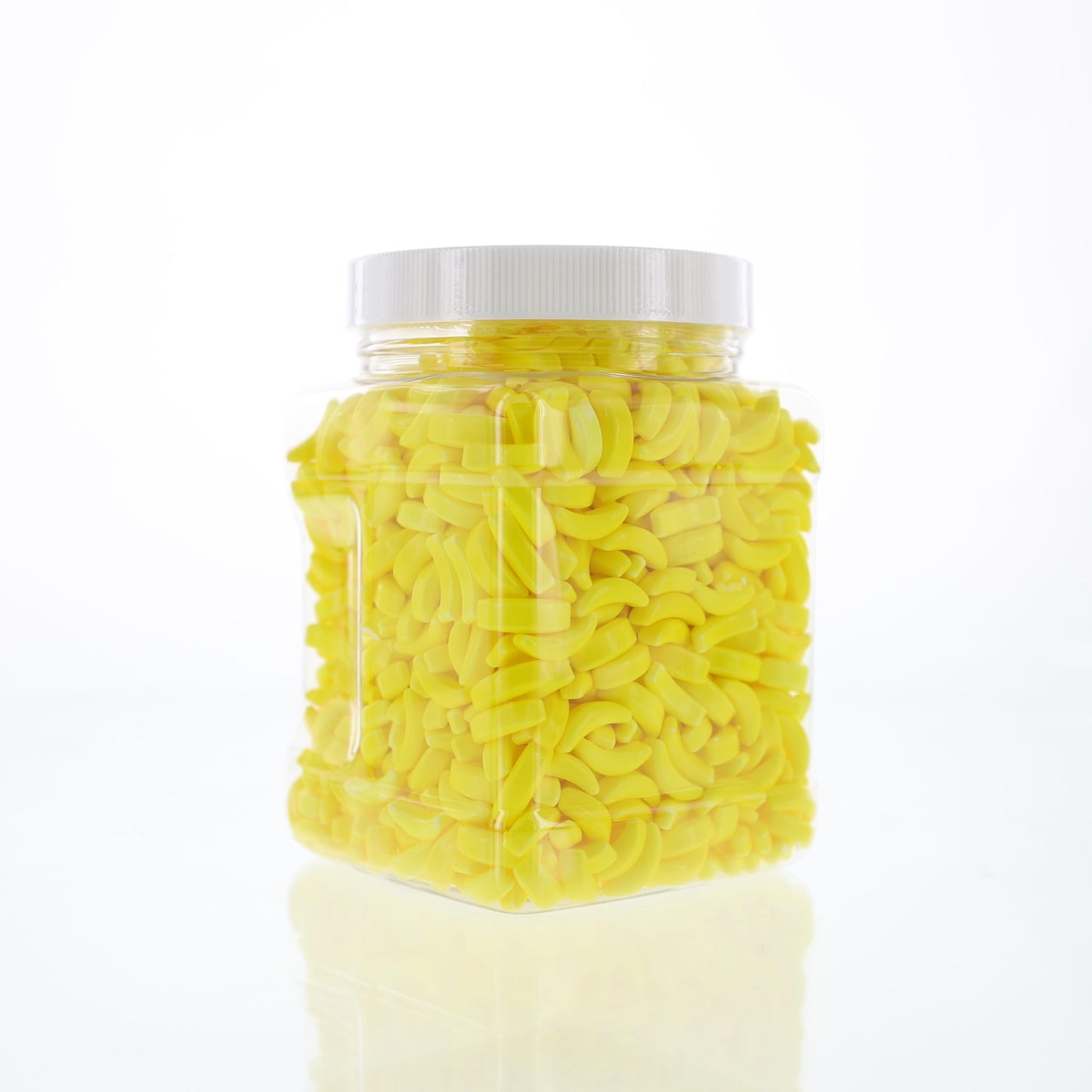 Crazy Bananas Yellow 1.75 Pound Bulk Candy - Crazy Bananas Yellow Candy in 32 FL OZ Gift Ready Reusable Square Jar
