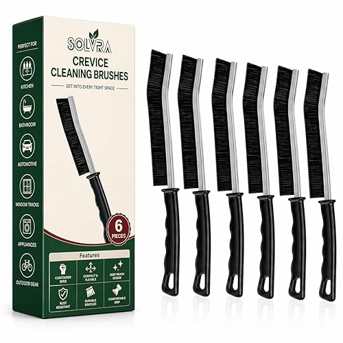 Crevice Cleaning Brush Set - 6Pcs Hard Bristle Cleaning Tools for Grout, Tile Floors, Gaps & Narrow Spaces - Small Grout Scrub Brush for Cleaning