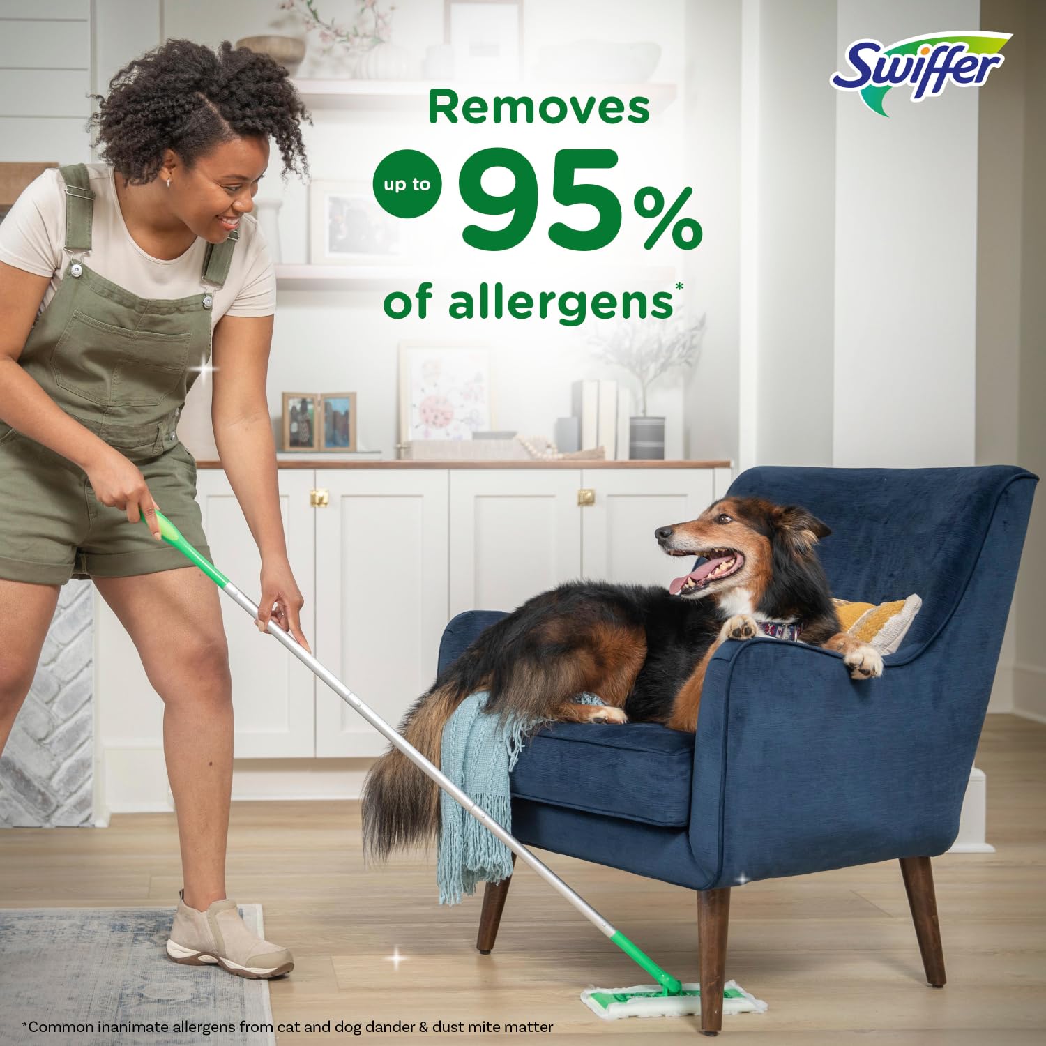 Swiffer Sweeper 2-in-1 Mops for Floor Cleaning, Dry and Wet Multi Surface Floor Cleaner, Sweeping and Mopping Starter Kit, Includes 1 Mop + 19