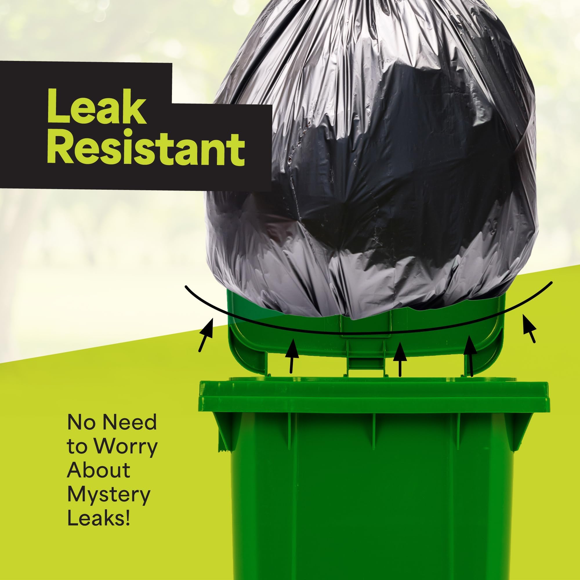 EconoHome Commercial 55-60 Gallon Garbage Bags - High Density Extra Large Trash Bags - 40x54" 17 Micron - Industrial Plastic Can Liners for Light