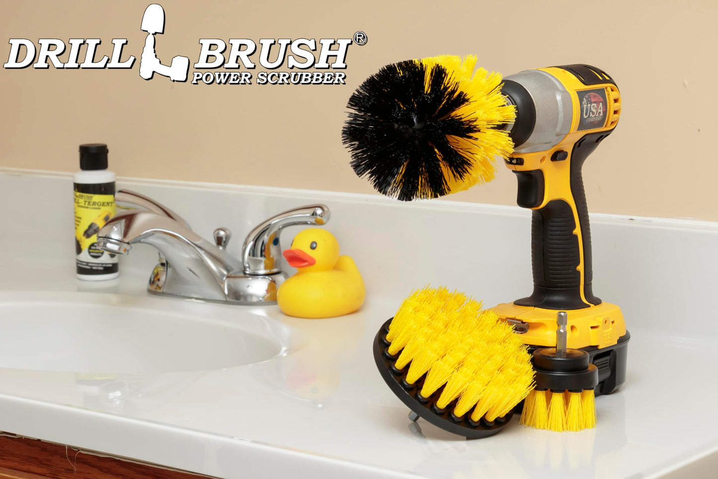 Drillbrush Drill Brush Attachment Set for Bathroom Cleaning - Power Scrubber Brush Kit for Tub, Tile, Shower, and Grout - All-Purpose Household