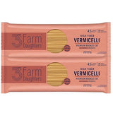 Three Farm Daughters High Fiber Pasta Vermicelli Pack, Irresistible, Low GI, Non GMO Vermicelli Pasta Noodles, Low Net Carb, Made in the USA from Just