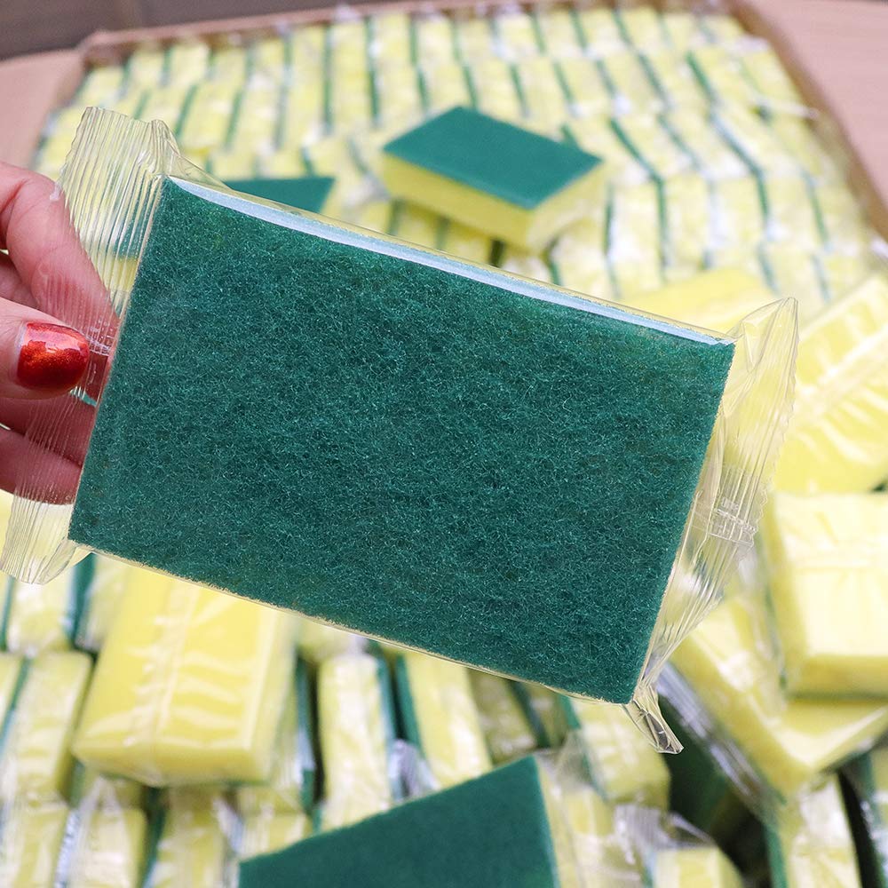 Sponge Individually Wrapped?Kitchen Dishwashing Sponge Scouring Pad Dishcloth Suitable for Travel Apartments Set of 24 PCS