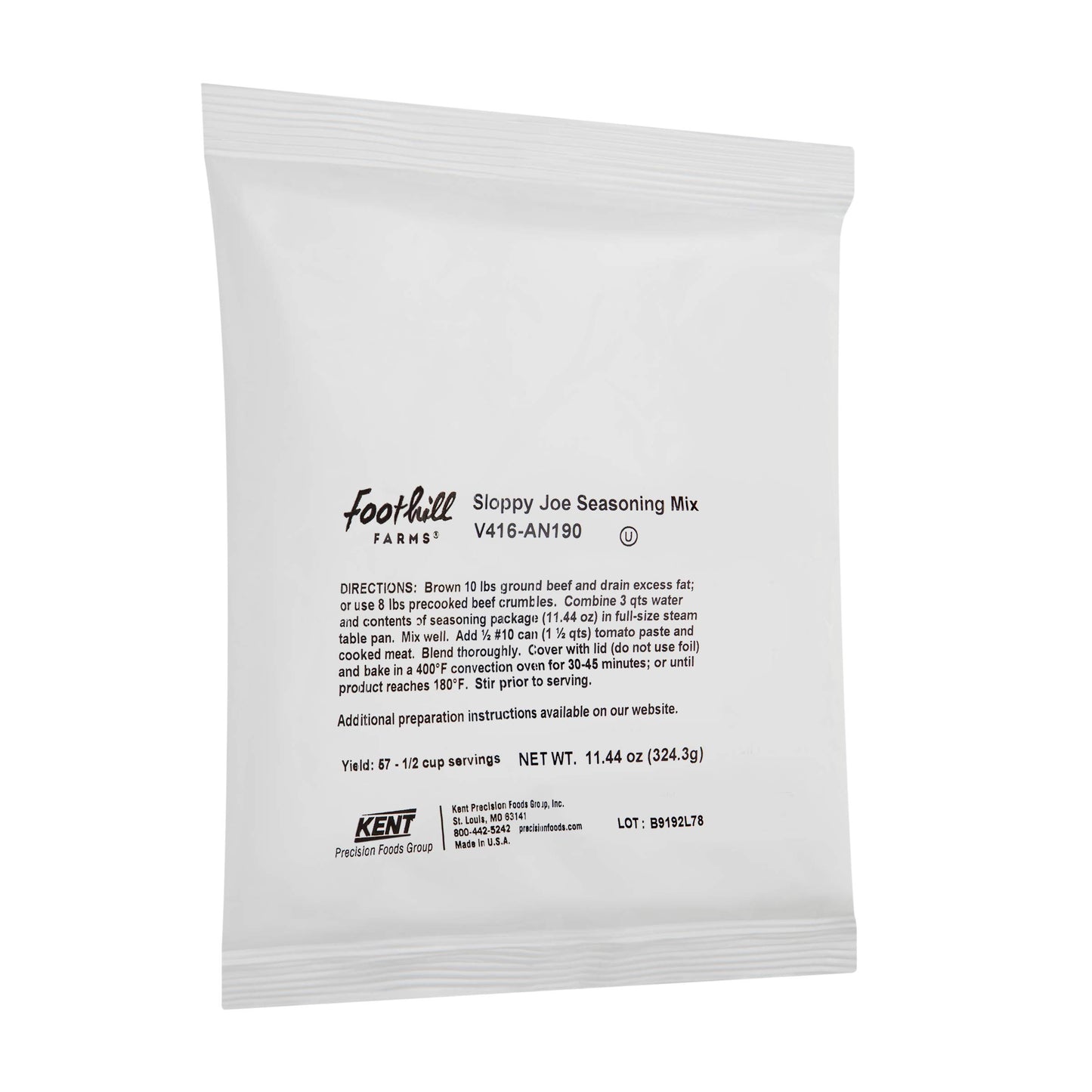 Foothill Farms Sloppy Joe Seasoning Mix, Simple Preparation, Flavorful & Zesty Blend of Onions & Spices, Just Add Your Favorite Protein & Tomato