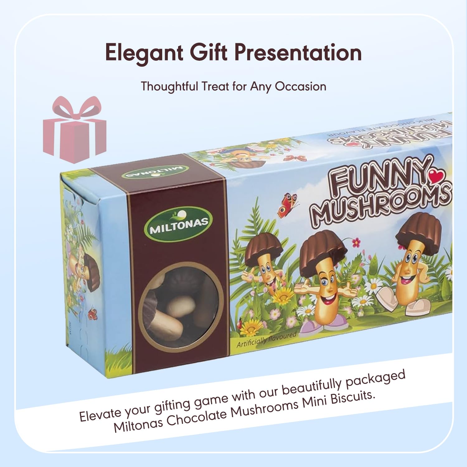 Miltonas Mini Mushroom Shaped Chocolate Cookies - Funny Chocolate Mushrooms Great for Weddings, Anniversaries & Birthday’s - Crunchy Bite Sized Pieces