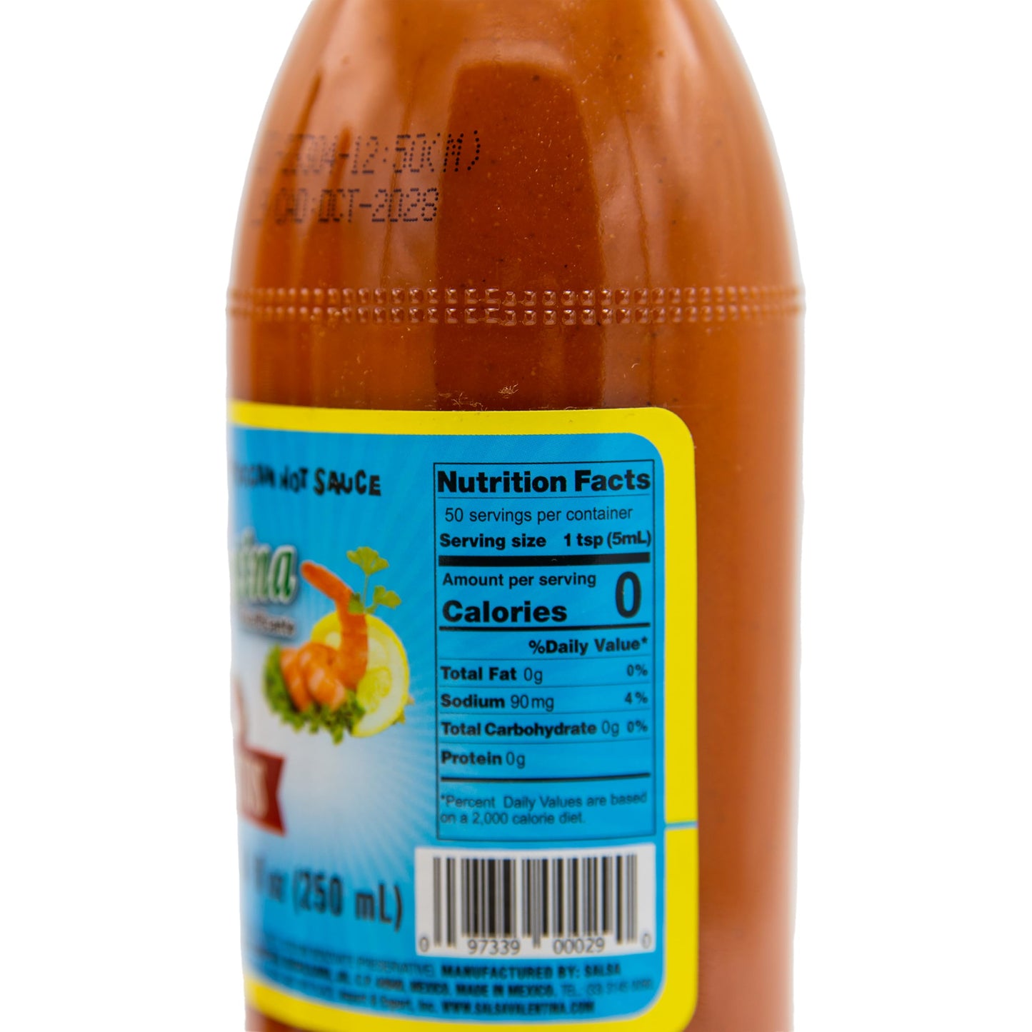Hot Sauce Bundle - Includes 4 Bottles of Hot Sauces Valentina Blue Label (Mariscos), 8.4 Fl oz each, 33.6 Oz Total by Valentina - Authentic Mexican