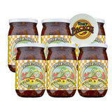 Tony Packo’s Pickles & Peppers Relish, 6 Jars (16 oz each) with Jar Opener, USA-Made Relish, Hot Dog Topping, Sandwich Spread, Toledo Ohio, With Pulp