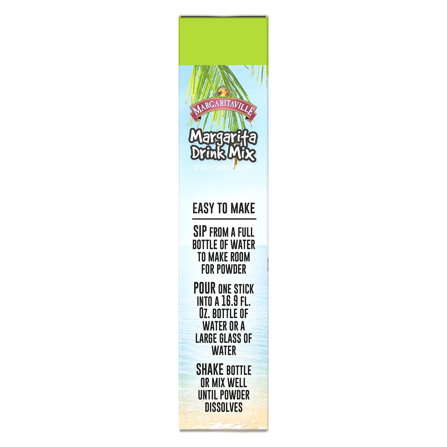 Margaritaville, Singles To Go Water Drink Mix Flavored NonAlcoholic Powder Sticks 6 Count, Margarita, 0.55 Ounce