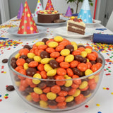 Chocolate Peanut Butter Pieces Candy- 1.5 Lbs Milk Chocolate Peanut Butter Candies in Crunchy Shell-Perfect for Parties, Snacks, and Baking-Perfectly
