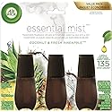 Air Wick Essential Mist Refill, 3 ct, Coconut and Pineapple, Essential Oils Diffuser, Air Freshener