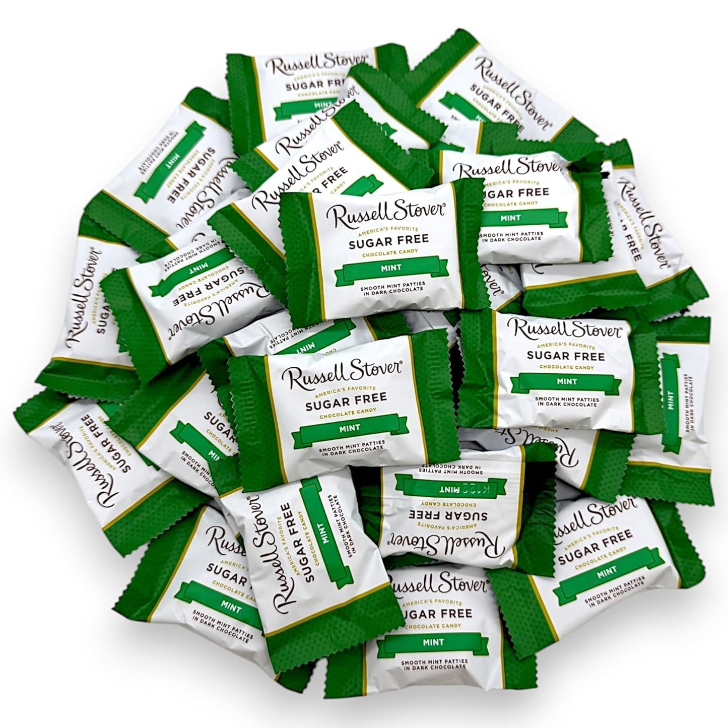 Sugar Free Peppermint Patties - Dark Chocolate Mint Patties Sweetened with Stevia - Guilt-Free Zero Sugar Chocolate Candy for Diabetics & Keto - 1lb