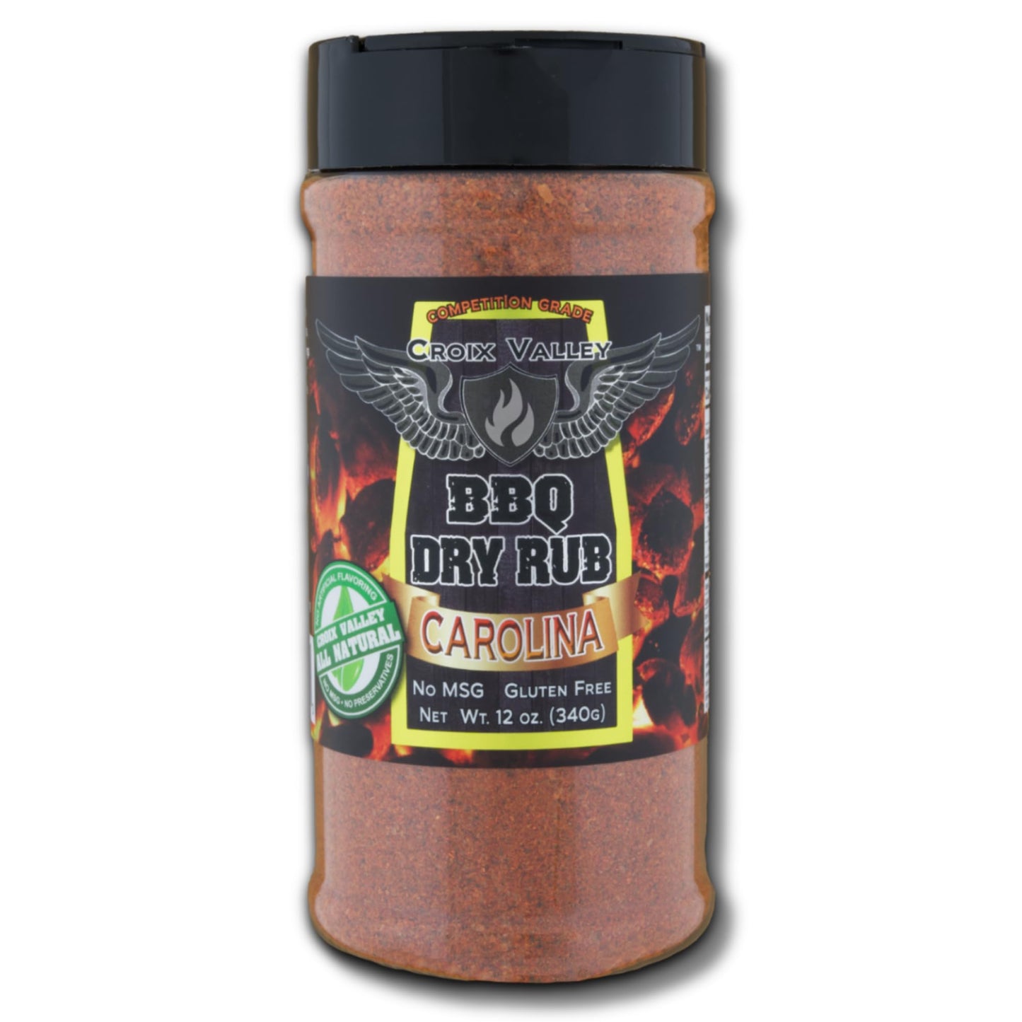 Croix Valley Carolina BBQ Dry Rub - 3 Pack (12 oz Plastic Shaker Bottle) - Bold Chili Heat with Earthy Cumin Depth - Gluten-Free, No MSG, Vegan