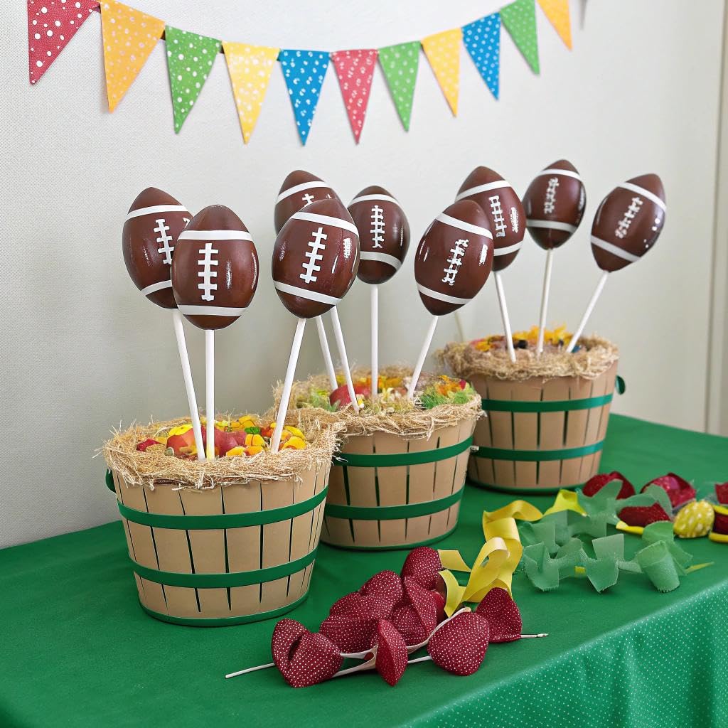 Football Candy Lollipops Bulk - Individually Wrapped Football Shaped Suckers - Sports Candy for Football Party Favors, Team Treats, Game Day Snacks