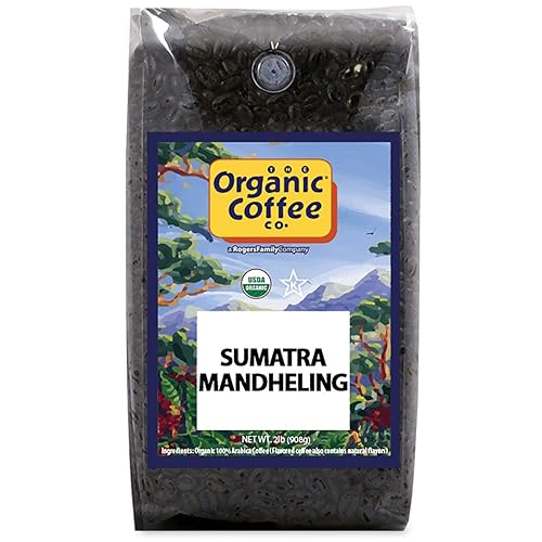 The Organic Coffee Co. Sumatra Mandheling Whole Bean Coffee 2LB (32 Ounce) Medium Light Roast USDA Organic