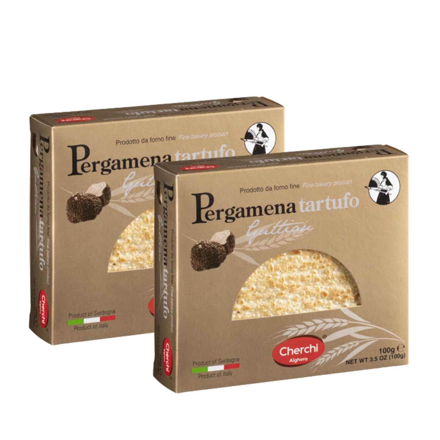 Sardinian Cracker Pane Guttiau - Crispy Parchment Crackers Made in Italy by Cherchi Alghero - Light, Thin, and Crunchy - 2 x 3.5 oz Packs - Perfect